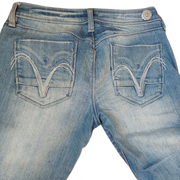 Washed Vintage Blue Jeans,Low Rise,Streight Legs - Picture 5 of 5